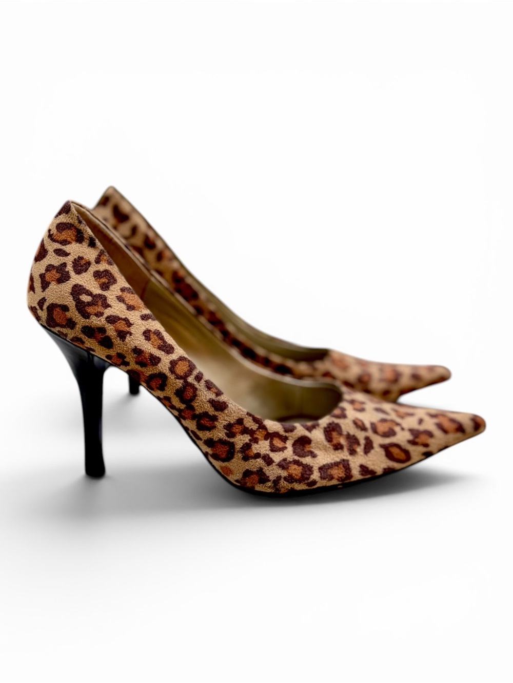Nine West – Pointed Toe Stiletto Pumps Farmer 2 Leopard Print Brown/Tan – Sz. 8